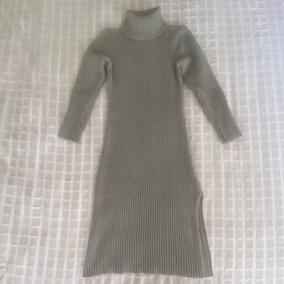 Turtleneck Sweater Dress Grey - Picture 1 of 9